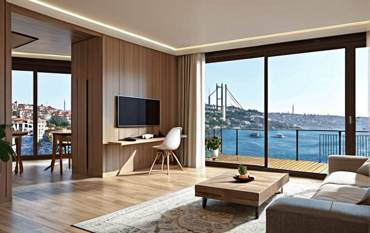 **

Prompt: "Charming Istanbul apartment with Bosphorus view, modern design, energy-efficient features, showcasing smart home technology, sunny day, high-resolution."

**